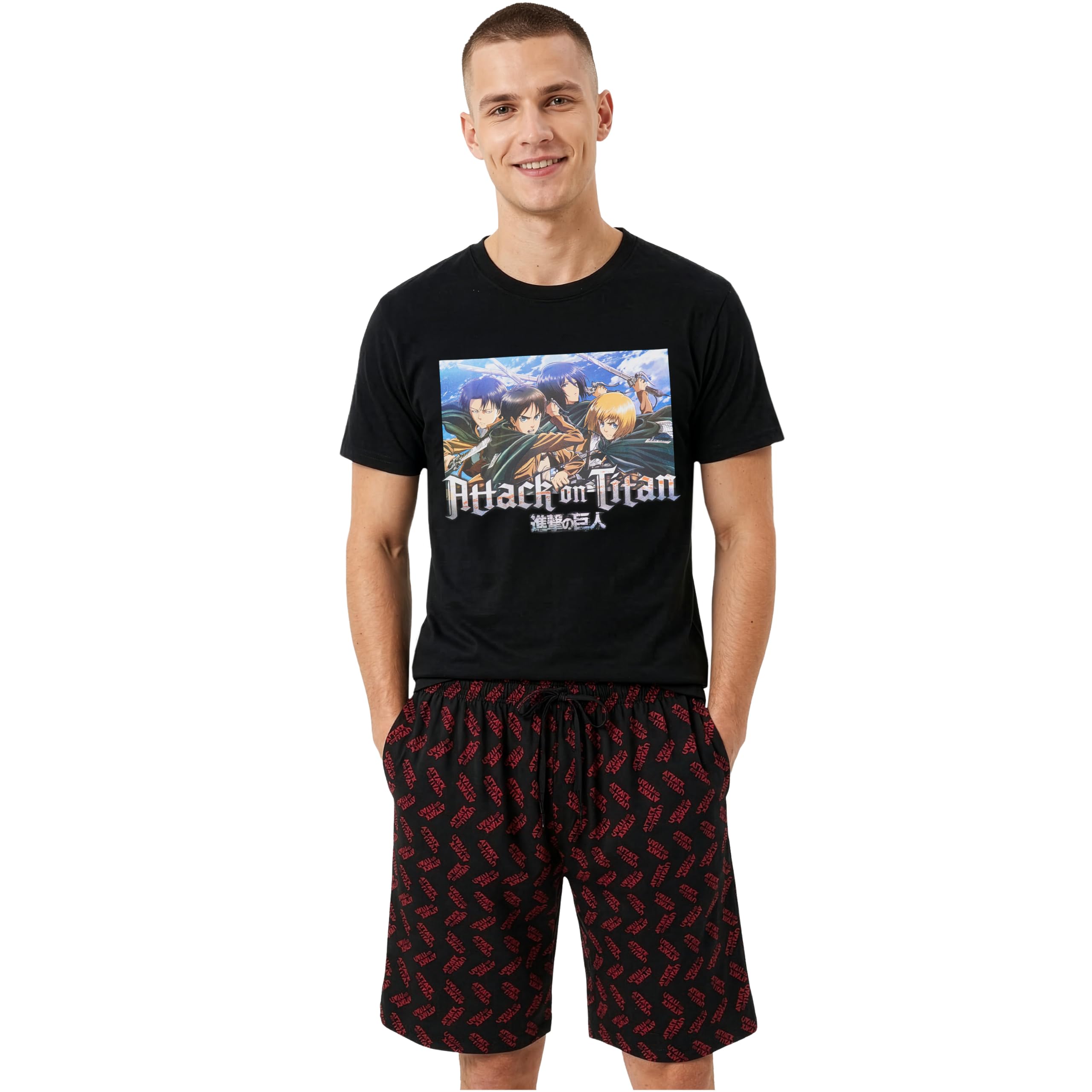 get trend Death Note | Attack on Titan | Tokyo Ghoul Mens Pajama Set, Soft Summer PJs, Sleepwear Anime Sleep Set with Pockets-picture-21