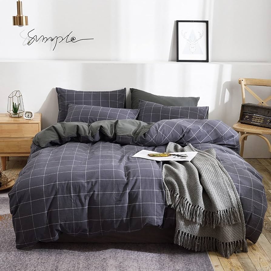 【色: ブラック】 通気性の良い リーフタフテッド布団カバー シングル3点セット Amazon｜通気性の良い リーフタフテッド布団カバー シングル3点