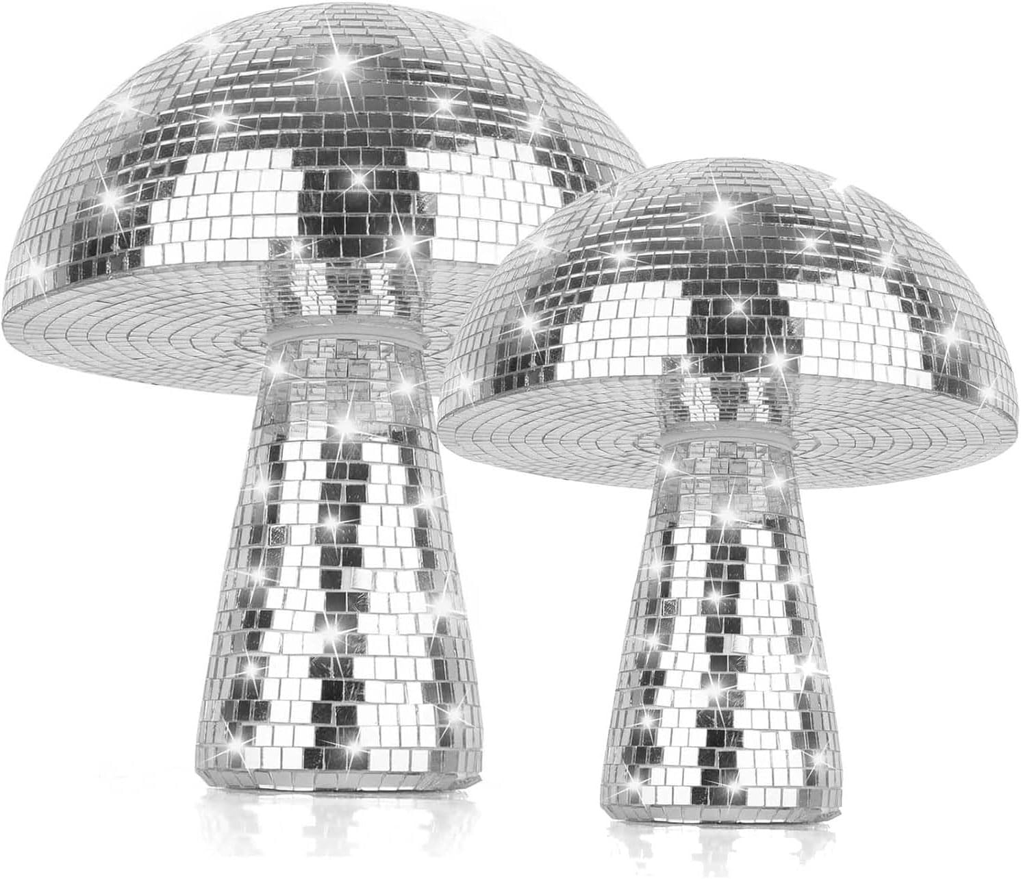 Boule Disco Champignon Miroir,Champignon Scintillant à Paillettes Décoration de Boules Disco,Boules à Facettes,Pour la Décoration de la Maison,Boules de Noël,Boule a Facette Deco a Poser