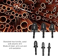 Vista 3 de Juego de 6 expansores de tubo de cobre suave, herramienta de llamarada, mango hexagonal, kit de broca de estampación de tubos, accesorios de aire