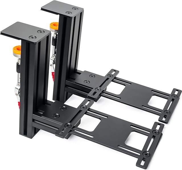 MEZA-Set of 2 Heavy Duty Hotas Desk Mounts Compatible with Logitech G X52/X52 Pro/X56/X56 Rhino/Thrustmaster T.16000M FCS/TCA Officer Pack Airbus