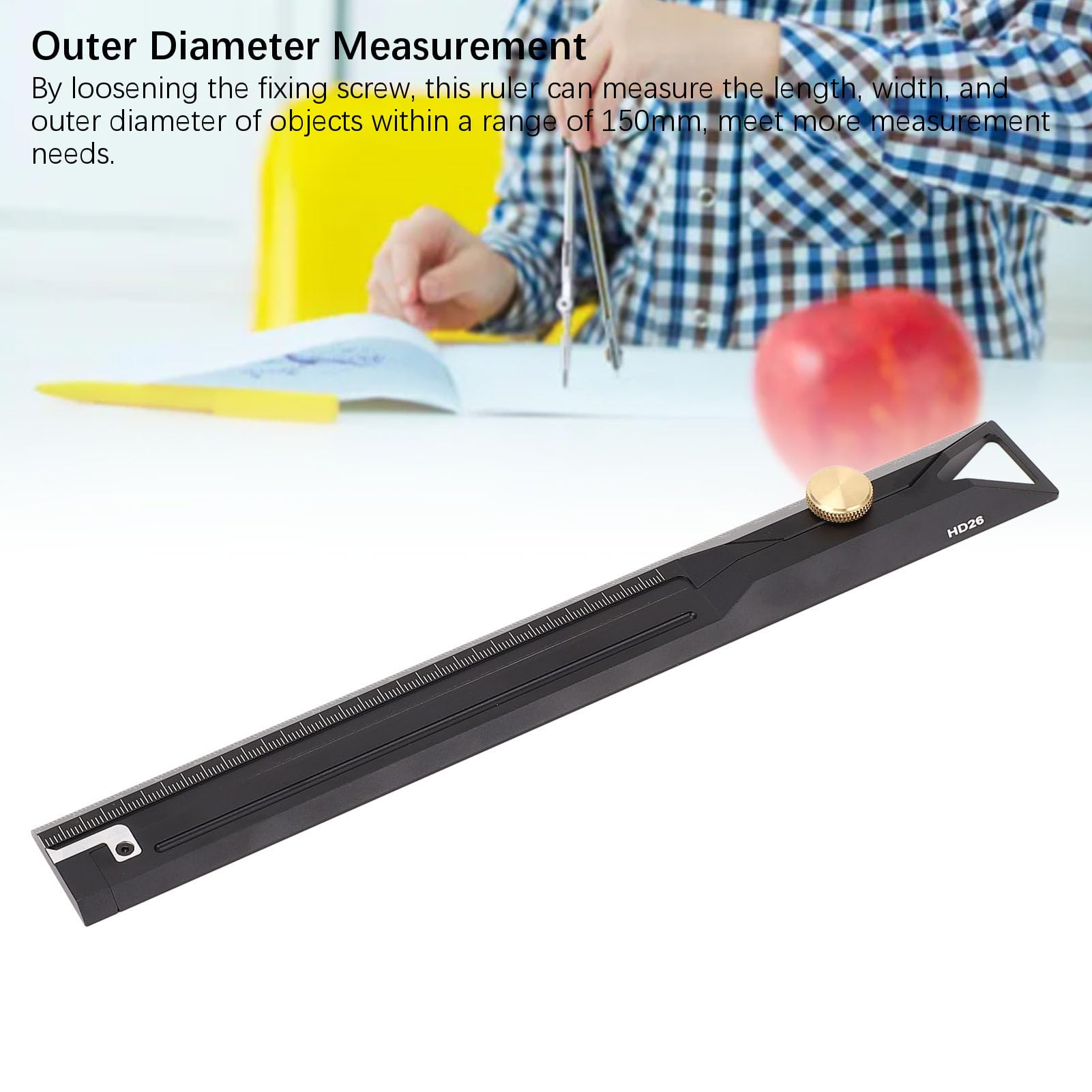 Regla de Medición de Aleación de Aluminio para Carpintería con Diseño Preciso para Profesionales 0-250 Mm de Longitud y 150 Mm de Diámetro Exterior para Entusiastas de la Carpintería
