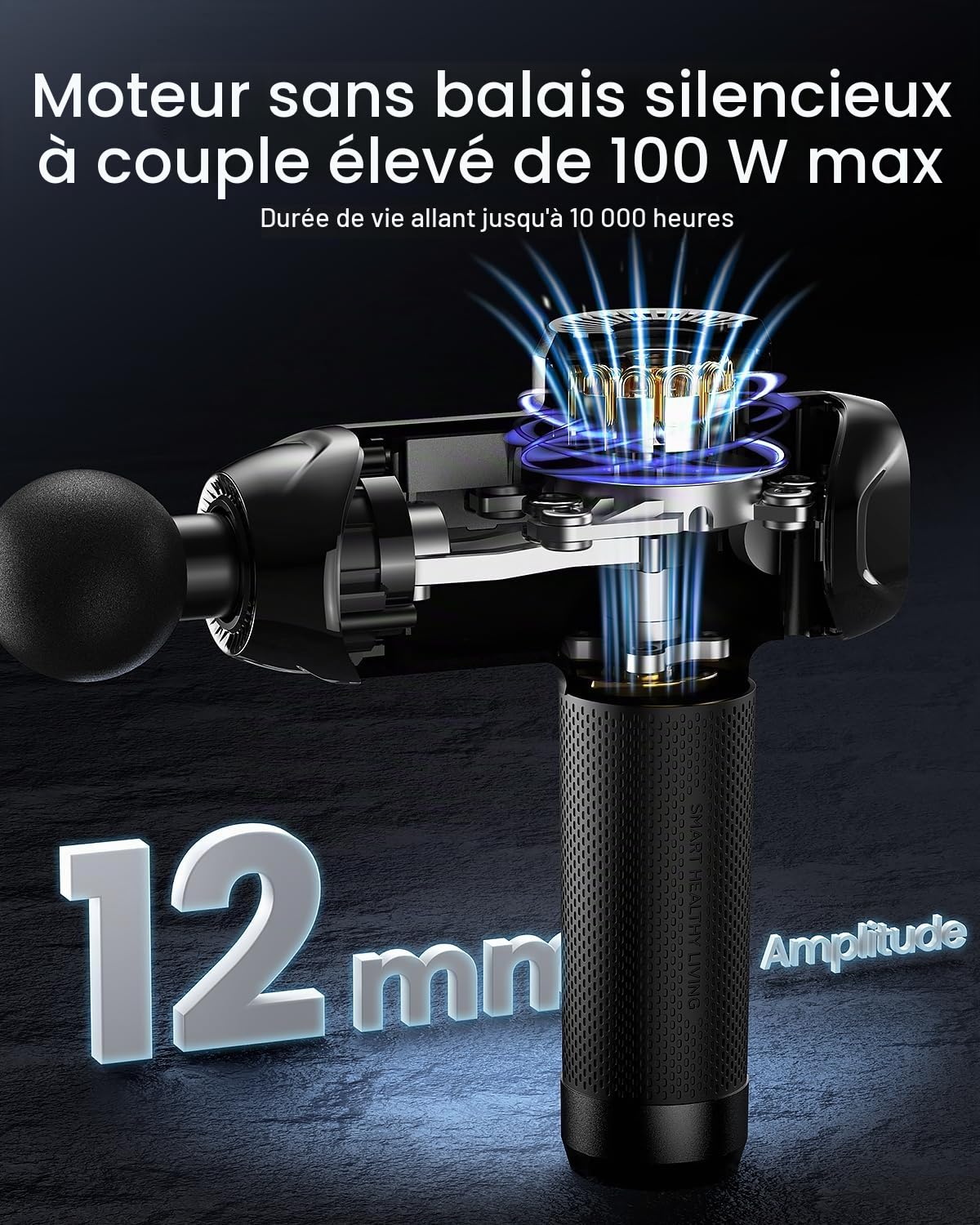 Pistolet de Massage Musculaire, RENPHO Massage Gun avec Tête Chaude et Froide, Masseur Electrique avec 6 Têtes de Massage, Masseur de Muscle Profonds 3200 tr/min, Charge de Type-C Ultra Silencieux