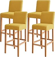 Vista 44 de FORCHEER - Juego de 2 fundas para taburete de bar con respaldos, aspecto de cuero, para taburetes de bar de respaldo corto, extraíbles y lavables