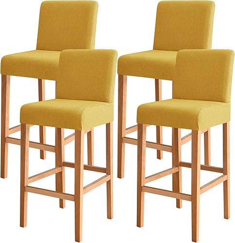 Miniatura 44 de FORCHEER - Juego de 2 fundas para taburete de bar con respaldos, aspecto de cuero, para taburetes de bar de respaldo corto, extraíbles y lavables (2