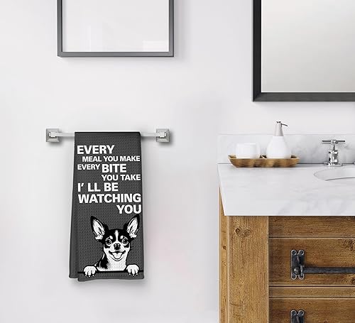 Miniatura 9 de Dwept Toallas de cocina divertidas, cada comida que hagas cada bocado que tomes, decoración de perro, toallas de cocina decorativas para perros,
