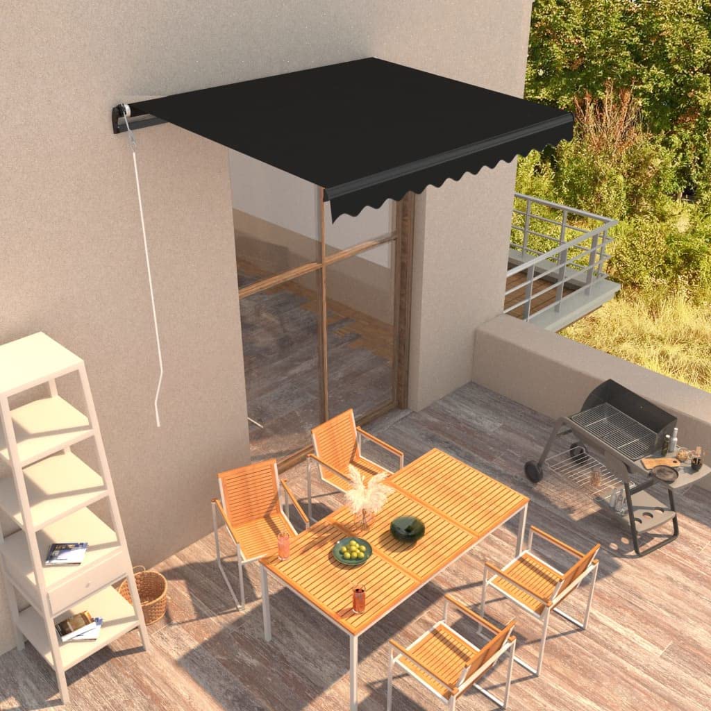 Auvent manuel rétractable de haute densité pour une terrasse élégante