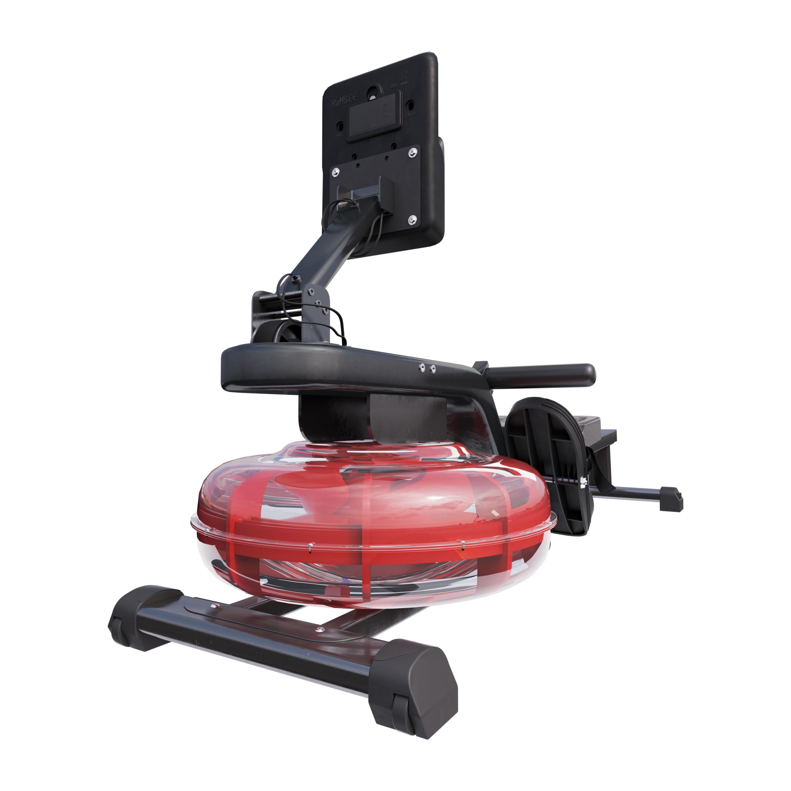 GORILLA SPORTS® Vogatore - ad Acqua, Pieghevole, Resistenza Idraulico, Regolabile, con Monitor LCD, Super Silenzioso, Guida di Scorrimento in Acciaio - Rematore, Cardio, Allenamento, Palestra Casa
