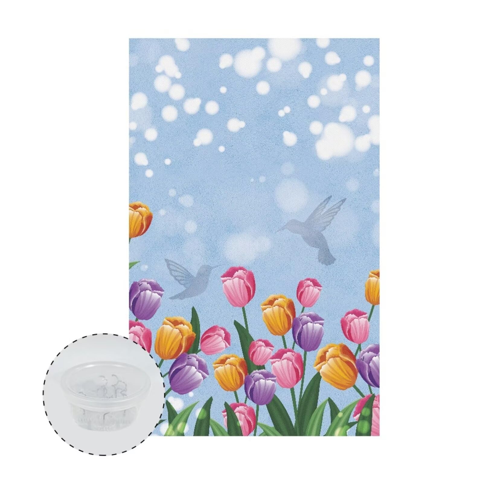 Maiyoinou Tulip Bird Sofa Headrest Protector for Furniture Home Decoration Colorful Skin Friendly Headrest Cover for Recliner Chair Universal Sofa Headrest Cover 26.18