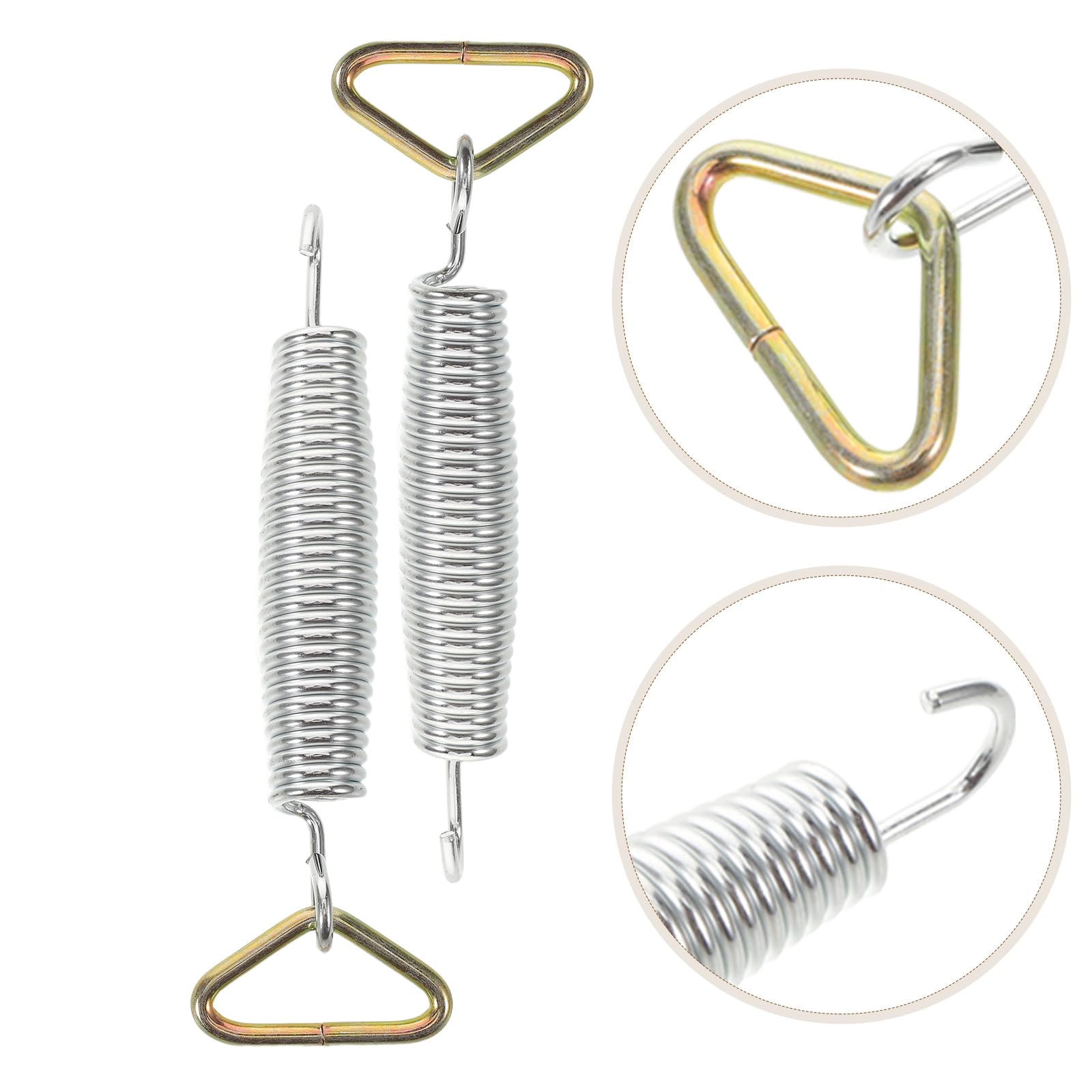 Hemobllo 10 Stück Trampolin Ersatzfedern 14cm mit Doppelhaken und Dreiecksschnalle Robuste Metallfedern für Trampolinwartung Allgemein Kompatibel für Outdoor Fitness und Freizeit