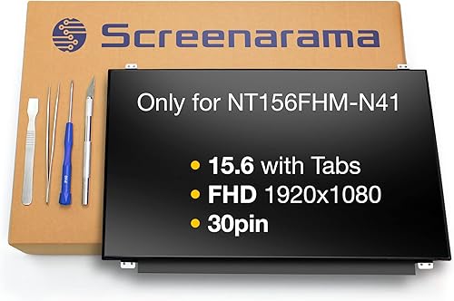 SCREENARAMA Nueva pantalla de repuesto para NT156FHM-N41, FHD 1920x1080, mate, pantalla LED LCD con herramientas