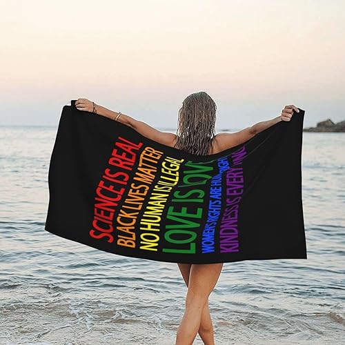Vista 3 de Beach Towel Science is Real Black Lives Matter Sand-Free Towels for Travel Sports Quick Dry Camping Towels