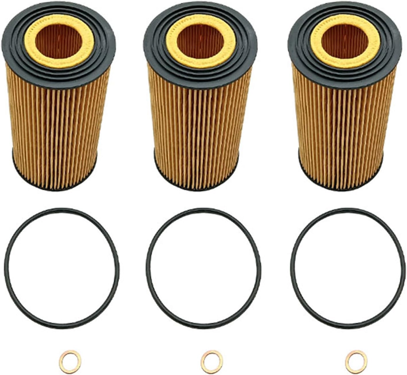 3 Pieces Engine Oil Filter 51186 for BMW Z8 2000-2003 X5 2000-2003 M5 2000-2003 850i 1991-1992 850CSi 1994-1995 850Ci 1993-1994, 1996-1999 840Ci 1994-1997 740iL 1993-2001 22047036 11421745390