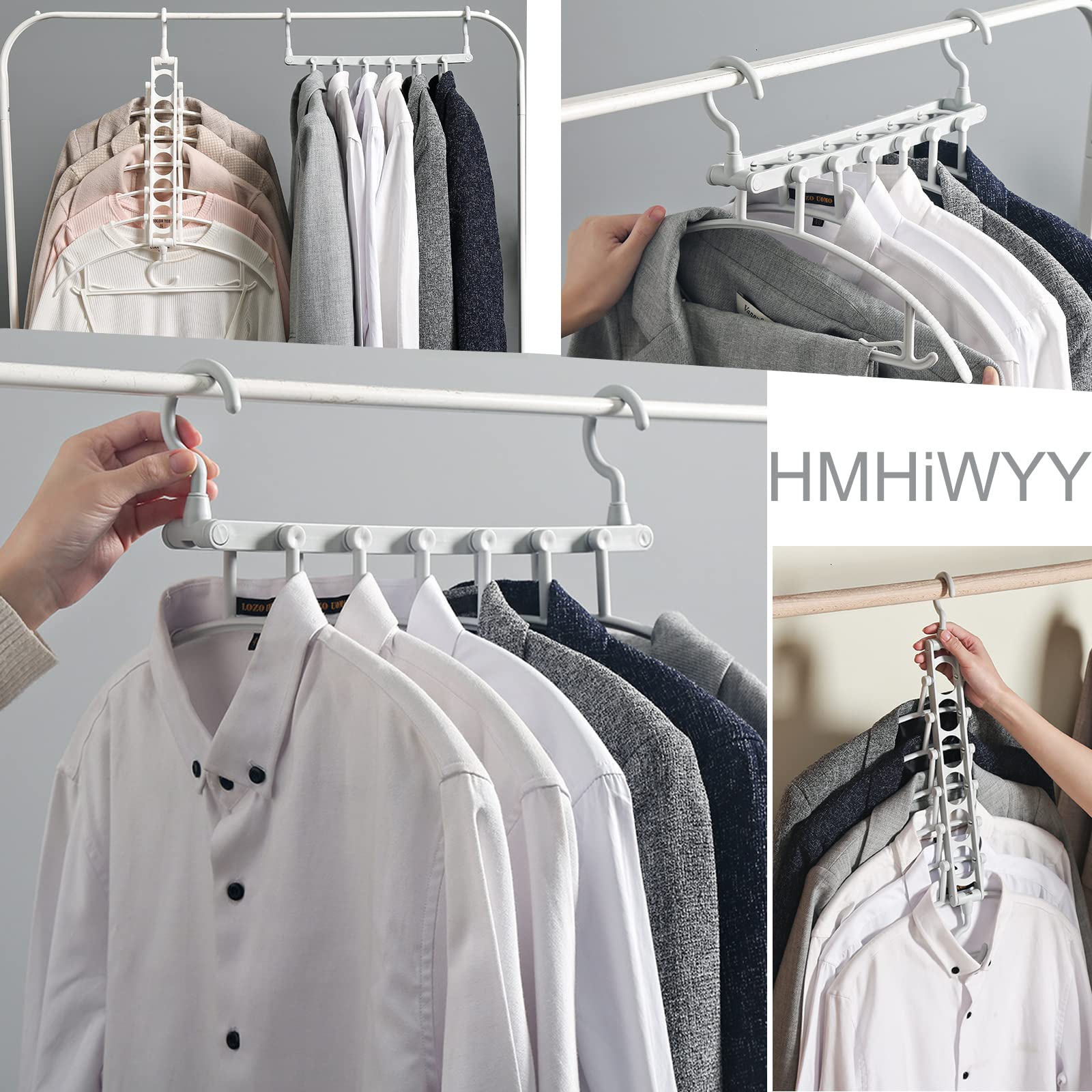 Amazon.co.jp: HMHiWYYスペースを節約するハンガー-クローゼットの収納