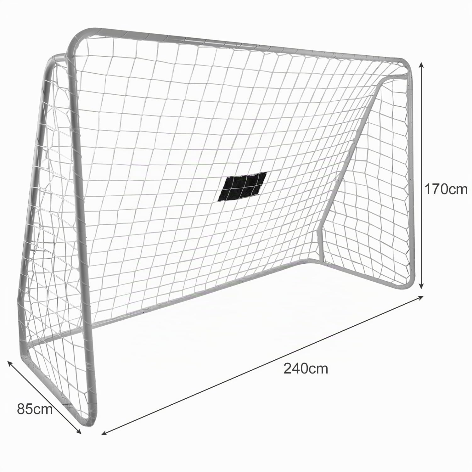 TRIZAND But de football 240 x 170 cm avec cible et filet, construction en métal robuste, montage rapide pour jardin entraînement école