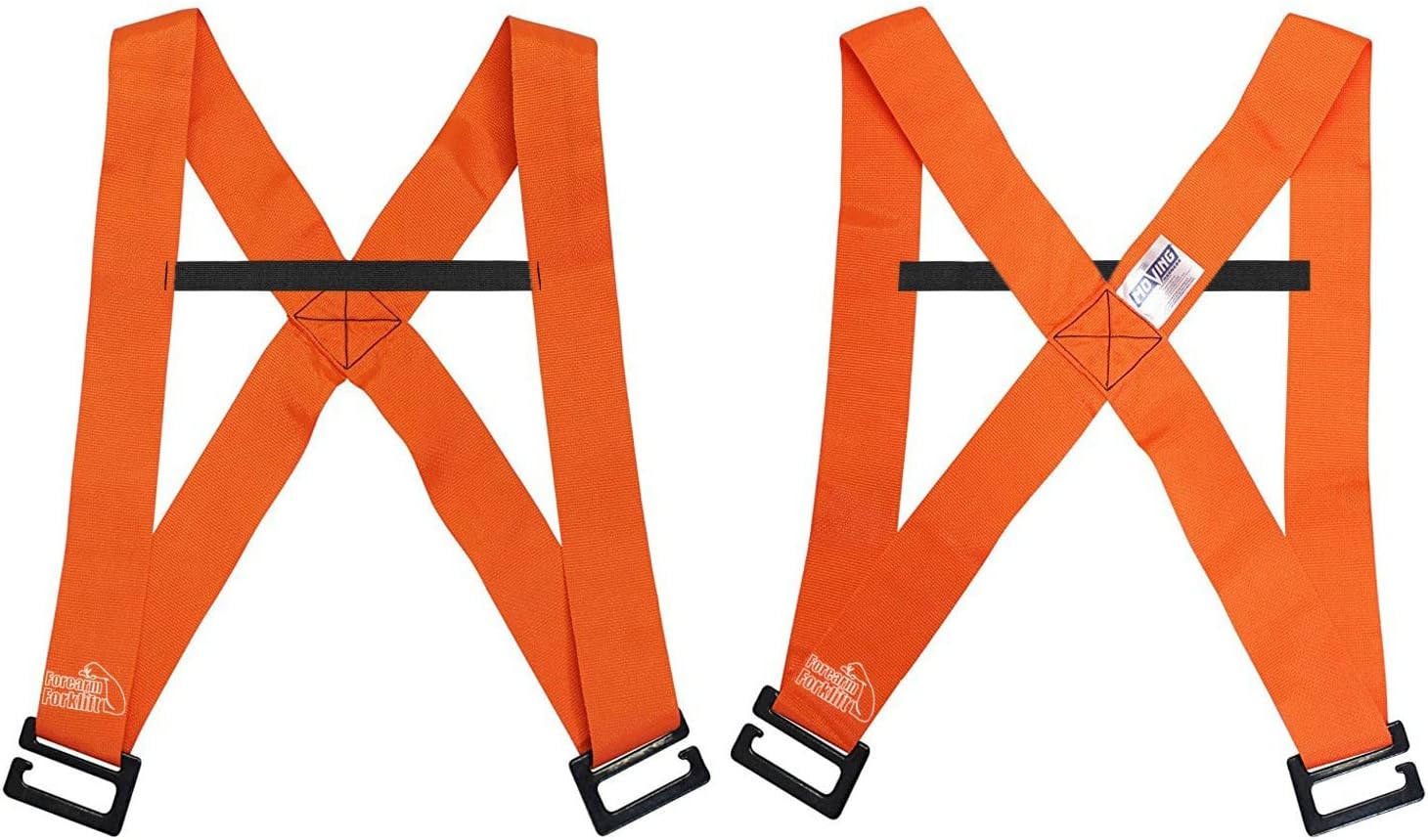 Forearm Forklift Harness - Offer is for 2 Harnesses, These Harnesses Convert Forearm Lifting Straps (ASIN B008ASBLJI) Into a Complete Over-The-Shoulder Moving Strap Set, 800 lb Load Limit, Orange