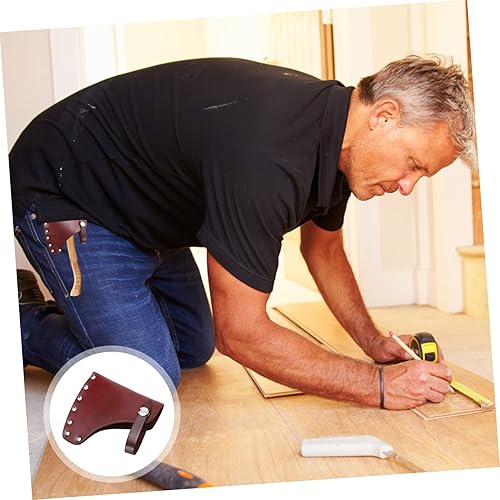 Miniatura 2 de CUBTOL 1 hacha portátil a presión, práctica caza, resistente al desgaste, para supervivencia, jardinería, con fundas de cuero vacuno, resistente al