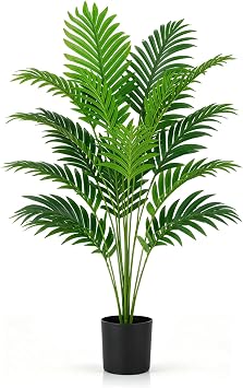 UPBUD 28" Artificial Palm Tree, Tall Fake Plant, Faux Tropical Areca Tree
