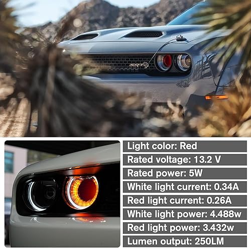 Miniatura 4 de LitMiRaCle Dodge Challenger - Bombillas para faros delanteros, conjunto de faros LED compatible con Dodge Challenger 2015-2020, Plug and Play, luces