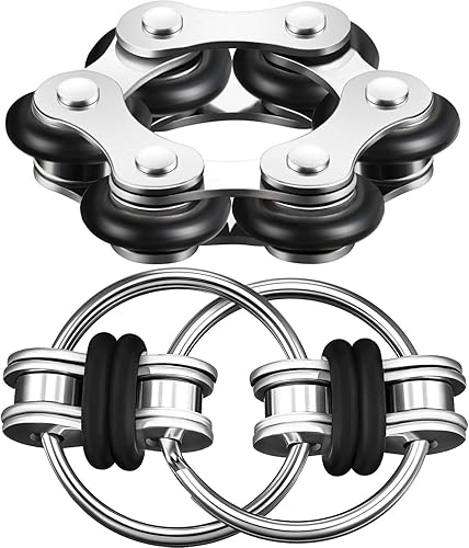 El juego de juguetes para ansiedad incluye seis cadenas de rodillos y reductores de estrés de cadena giratoria para autismo, alivio del estrés y la