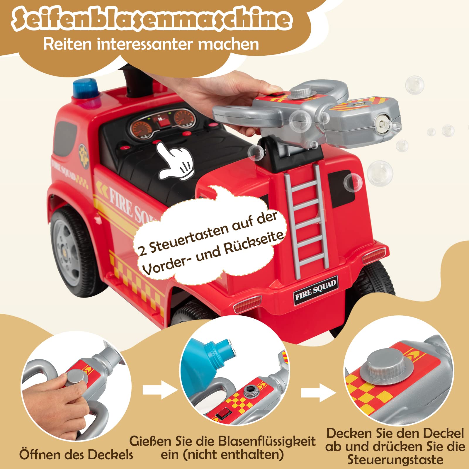 Brandweerauto met licht en geluid - 8713219493236