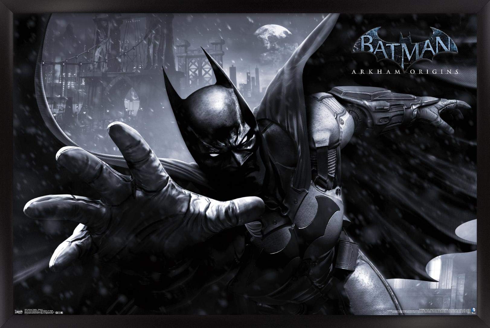 Batman Arkham City Mini Poster Limited Signature Edition Custom Frame |  RARE-T, image size:1623x1085