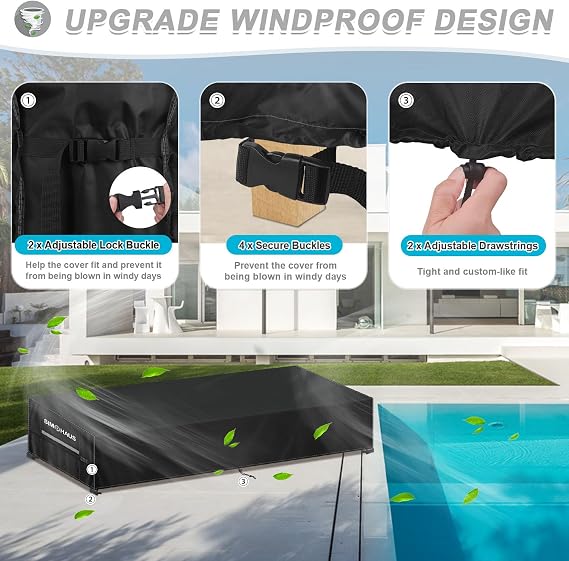 Garden Sunbed Covers Waterproof Outdoor Patio Sun Lounger Covers