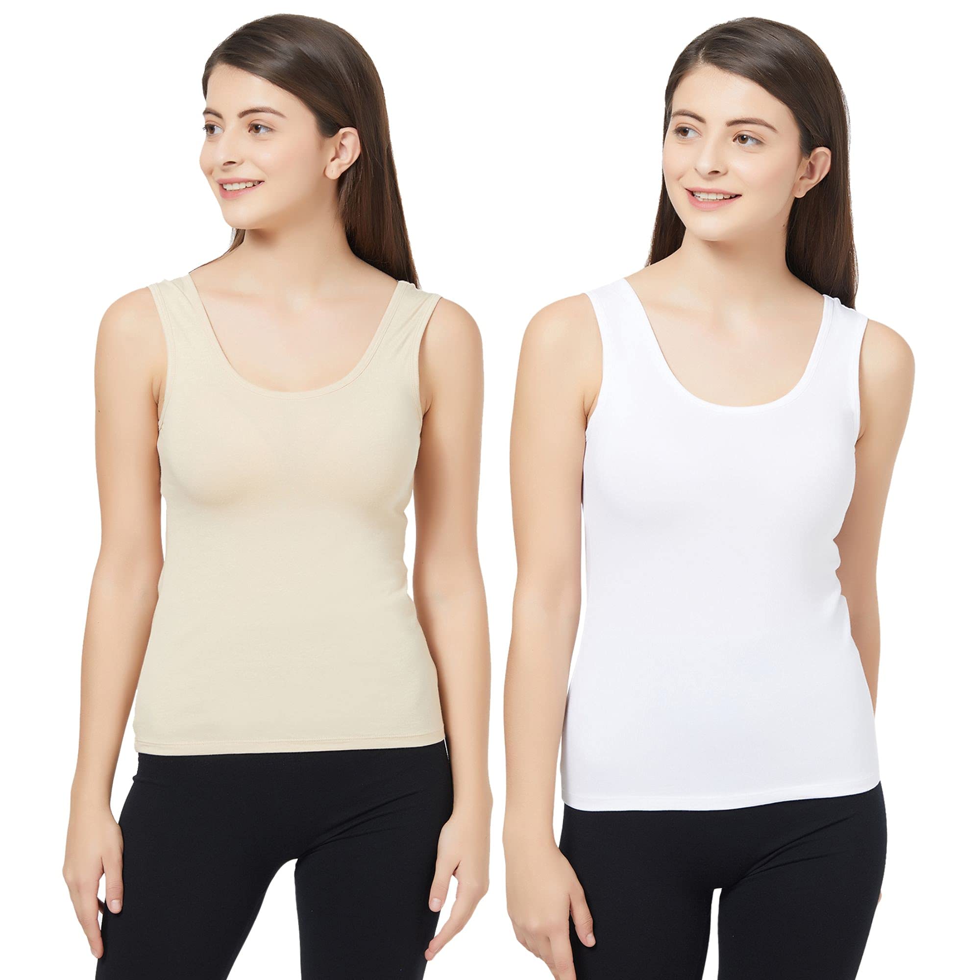 soie Women's Solid U Back Camisole (PACK OF 2)-picture-37
