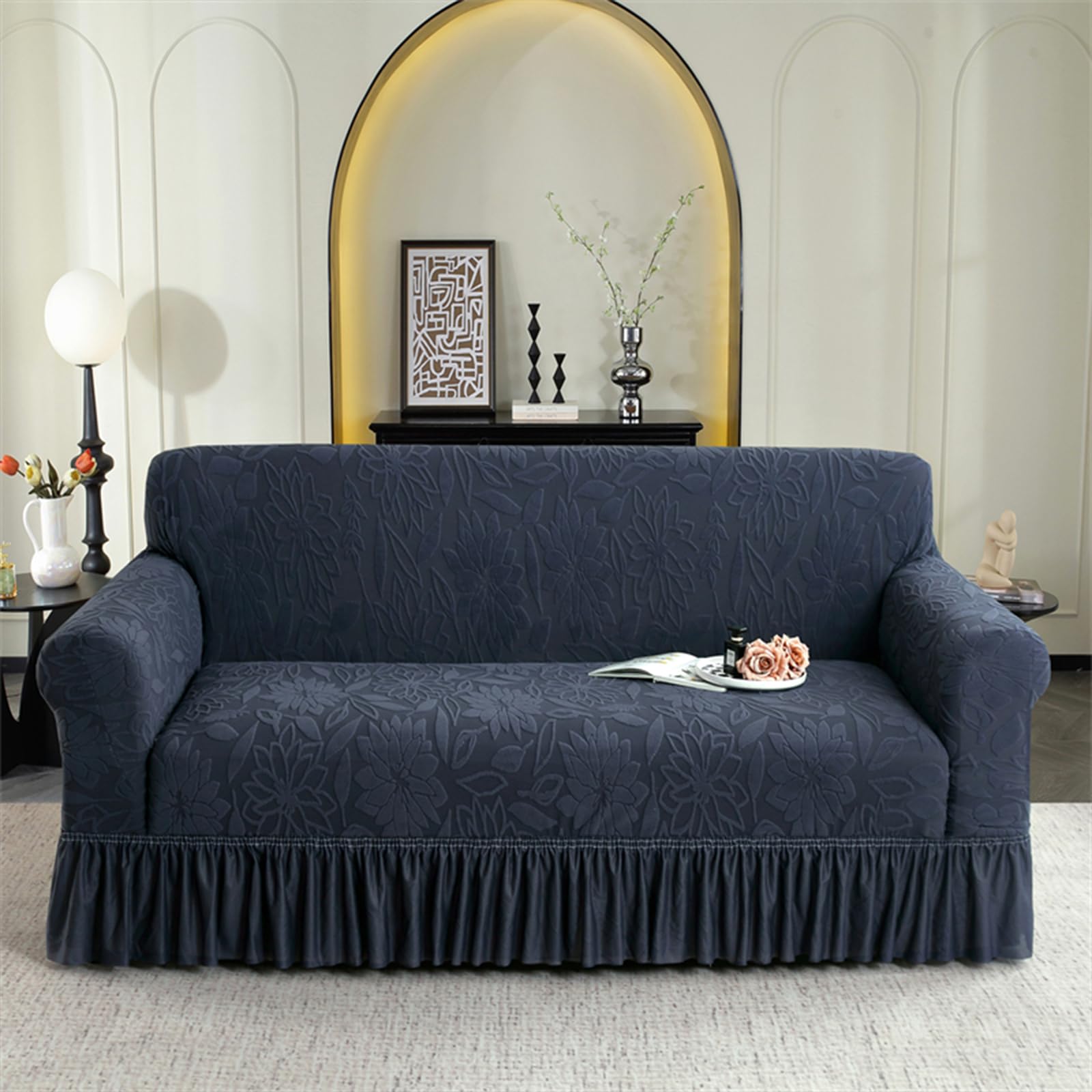 Housse complète extensible en jacquard : l'élégance de la serviette de canapé protectrice