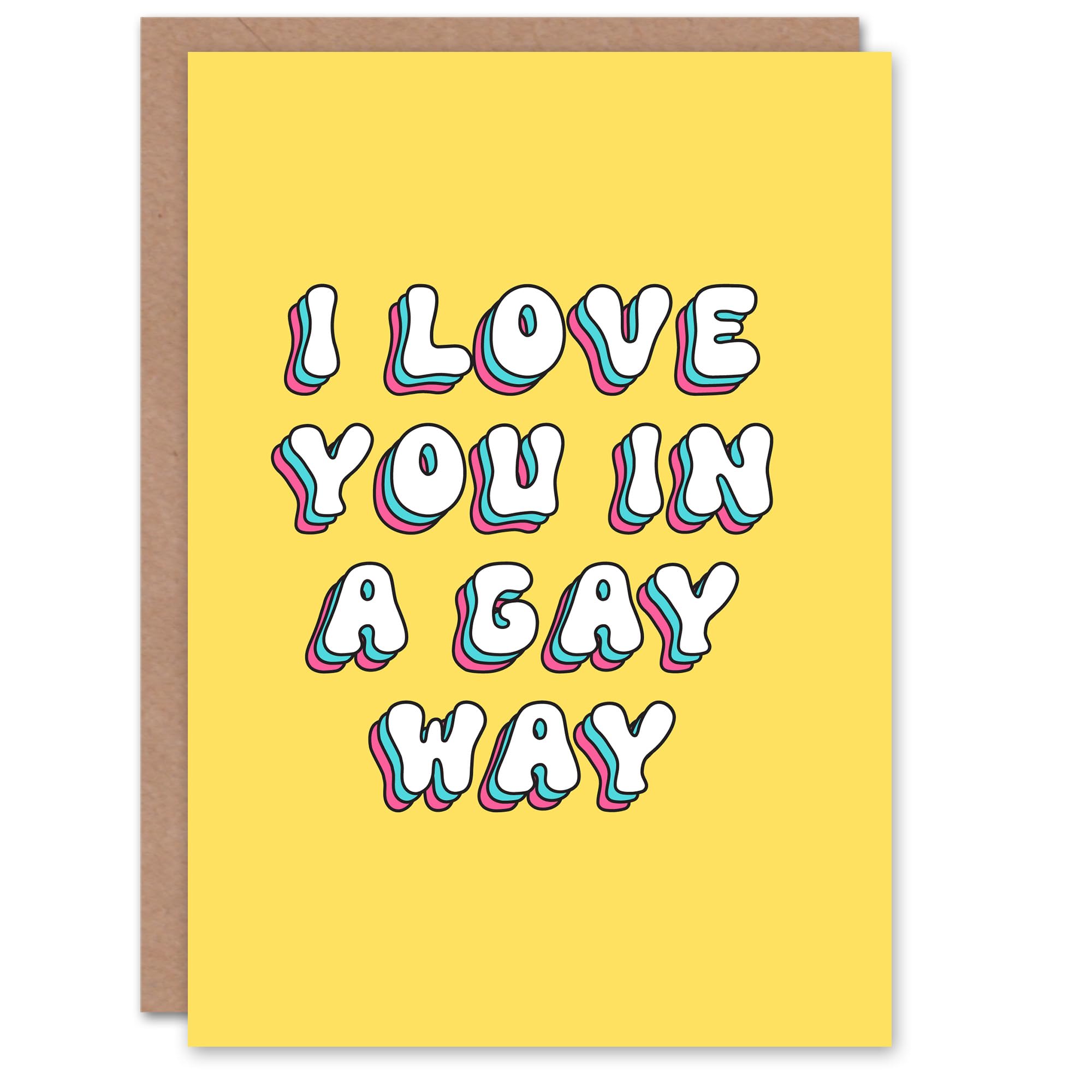 Artery8 Greeting Card Love You In A Gay Way Funny Retro Lesbian For Her Woman Birthday Card