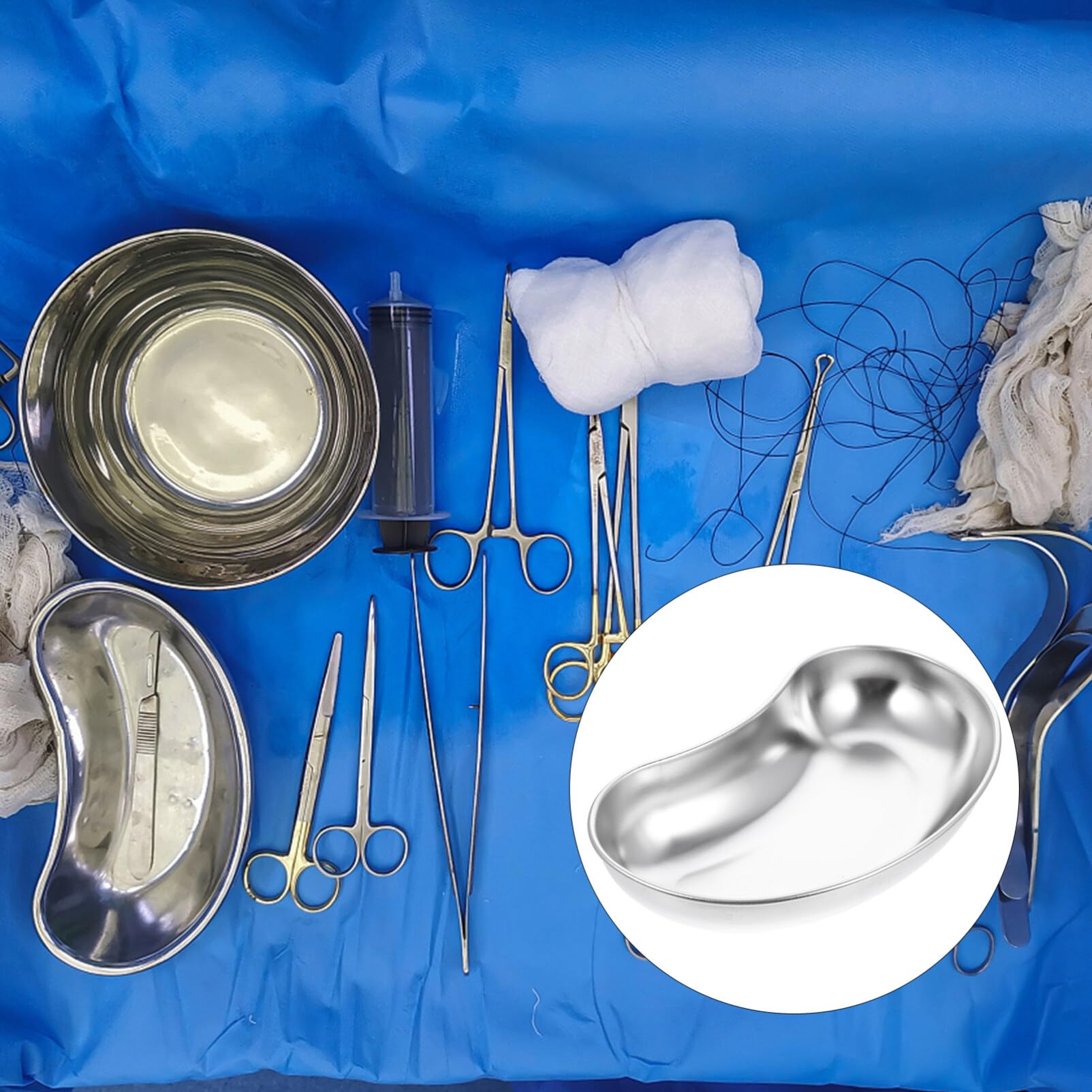 Bandeja de Acero Inoxidable para Riñonera Lavabo Emesis Instrumentos de Laboratorio Dental Quirúrgicas Médicas