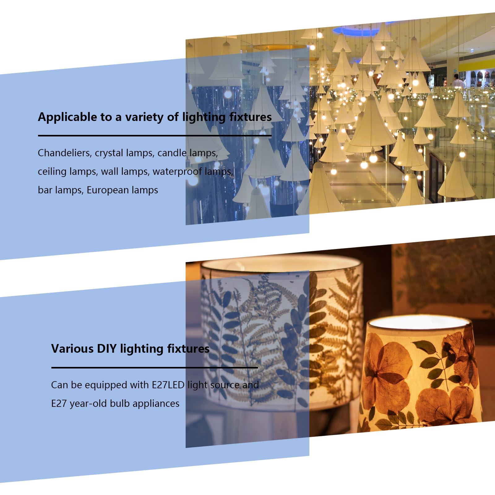 Portalampada E27 con Interruttore a Filo Cavo e Presa 3 Pezzi Bianco | 3m Elettrica Lampadario Sospensione Compatibile con Lampadine E27 (Lampadina non Inclusa)