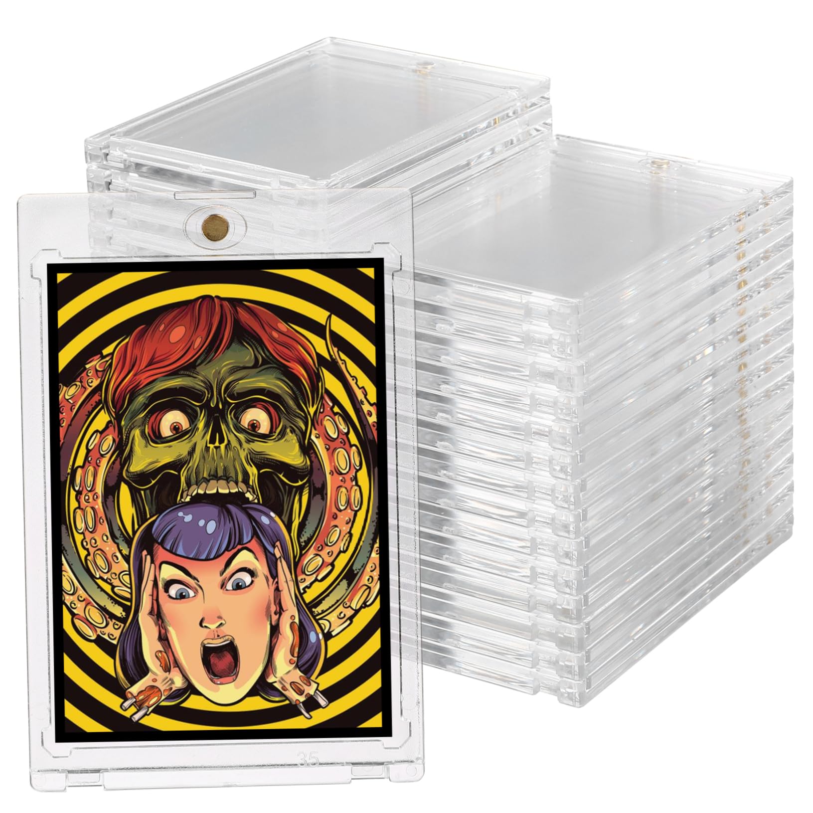 COHEALI 30pezzi Porta Carte Magnetico Trasparente Custodia Per Carte Da Gioco Custodie Protettive Per Collezione Di Da Baseball e Figurine Sportive