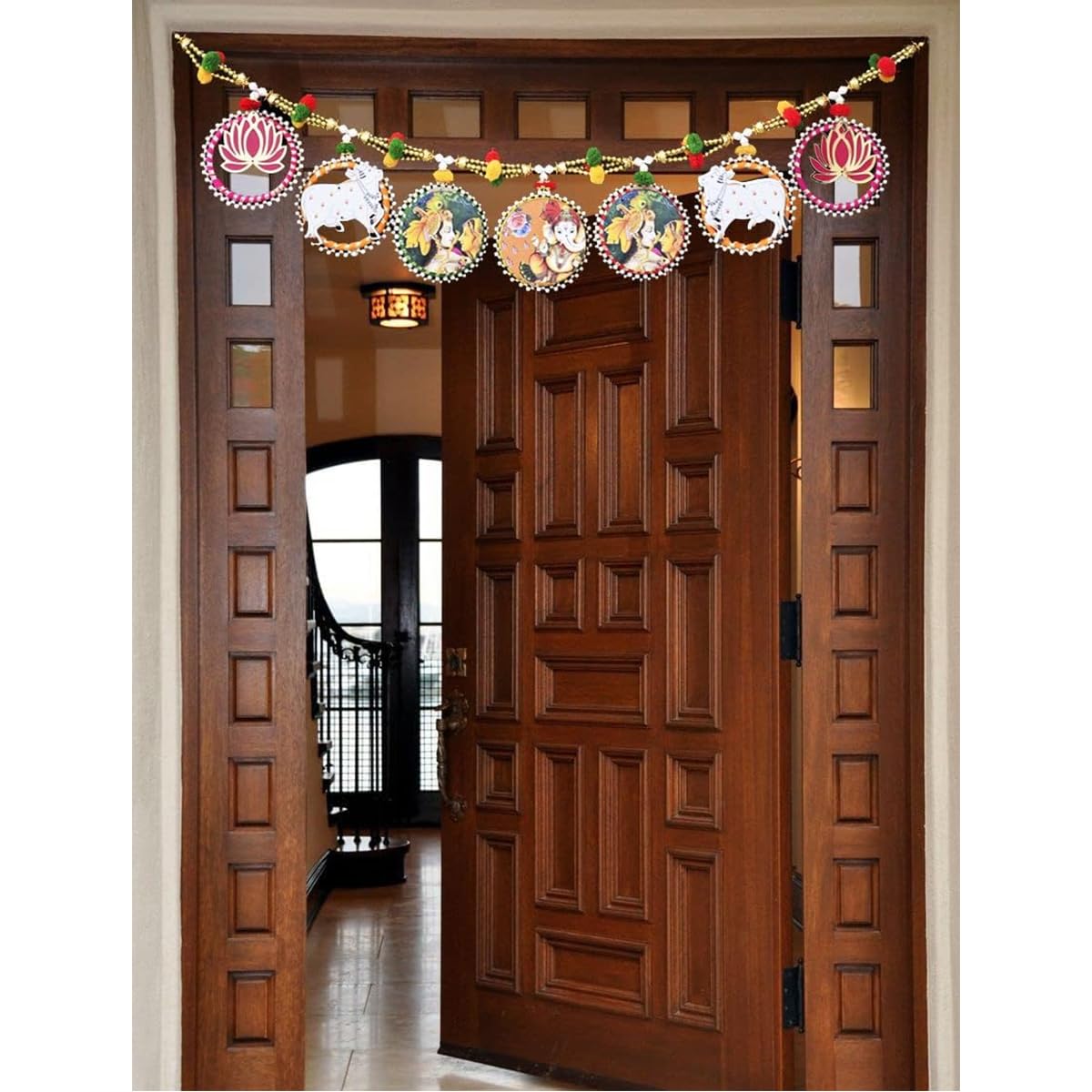 Saugat Traders Toran for Main Door - Bandanwar Lotus & Cow Pichwai Door Decoration for Wall Hanging for- Mandir/Pooja Decorative - 3 Feet Multicolour (B084R8G7HB) Amazon Price History, Amazon Price Tracker
