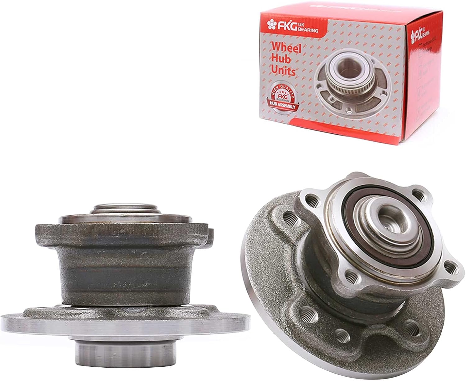FKG 512304 Rear Wheel Bearing Hub Assembly fit for 2002-2006 Mini Cooper (ABS Models; M12 Threads ONLY), 4 Bolt Set of 2