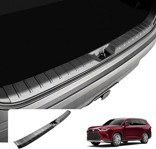 Protector de parachoques trasero para accesorios Grand Highlander 2024, patrón de fibra de carbono 2 unidades