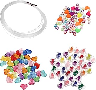 VALICLUD Kit de fabricação de joias faça-você-mesmo em forma de coração com contas de pedra preciosa para fazer sua própria bolsa para crianças, projetos de artesanato"faça você mesmo"