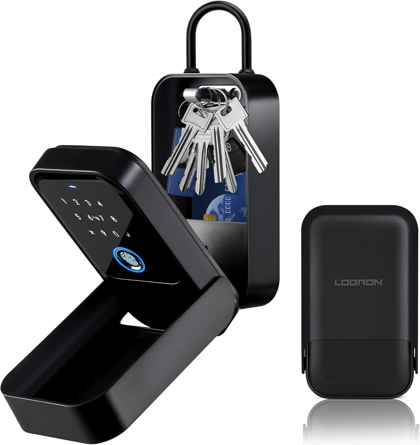 LOQRON Smart Key Lock Box, Bluetooth Fingerprint Lock Box with APP ...