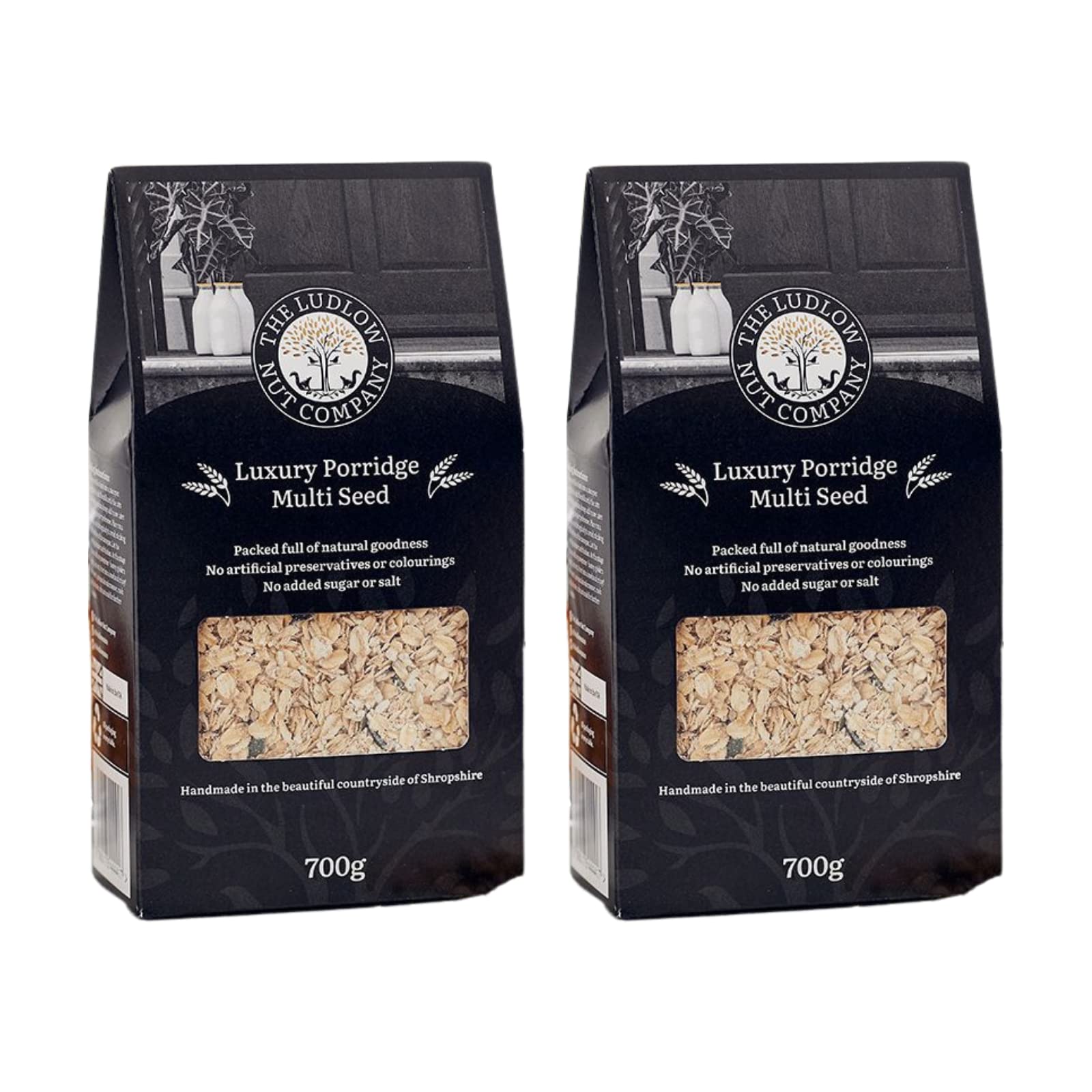 Porridge Multi Seed Mix by Ludlow Nut - A Creamy & Crunchy Porridge - A Luxury Blend of UK-Grown Jumbo & Rolled Oats, Sunflower Seed, Pumpkin Seeds, Linseed, Sesame & Chia Seeds (2 x 650g)