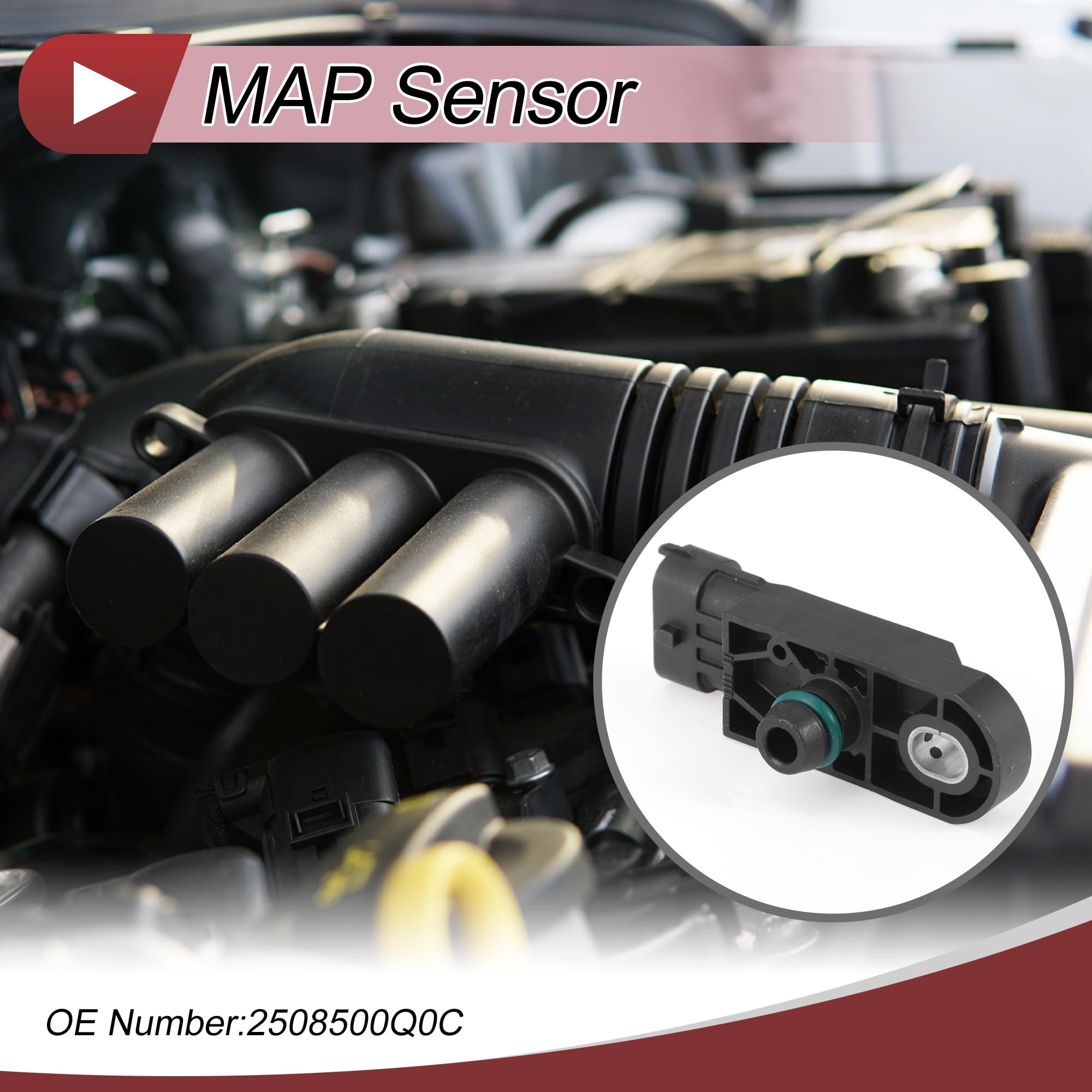 Capteur Map Pour Nissan Qashqai 1.5 Dci 08-13 1 Pc | Pour Nissan Tiida Saloon 1.5 Dci 2007-2012, Ref 0281002996, Fonction Calcul Densité Air