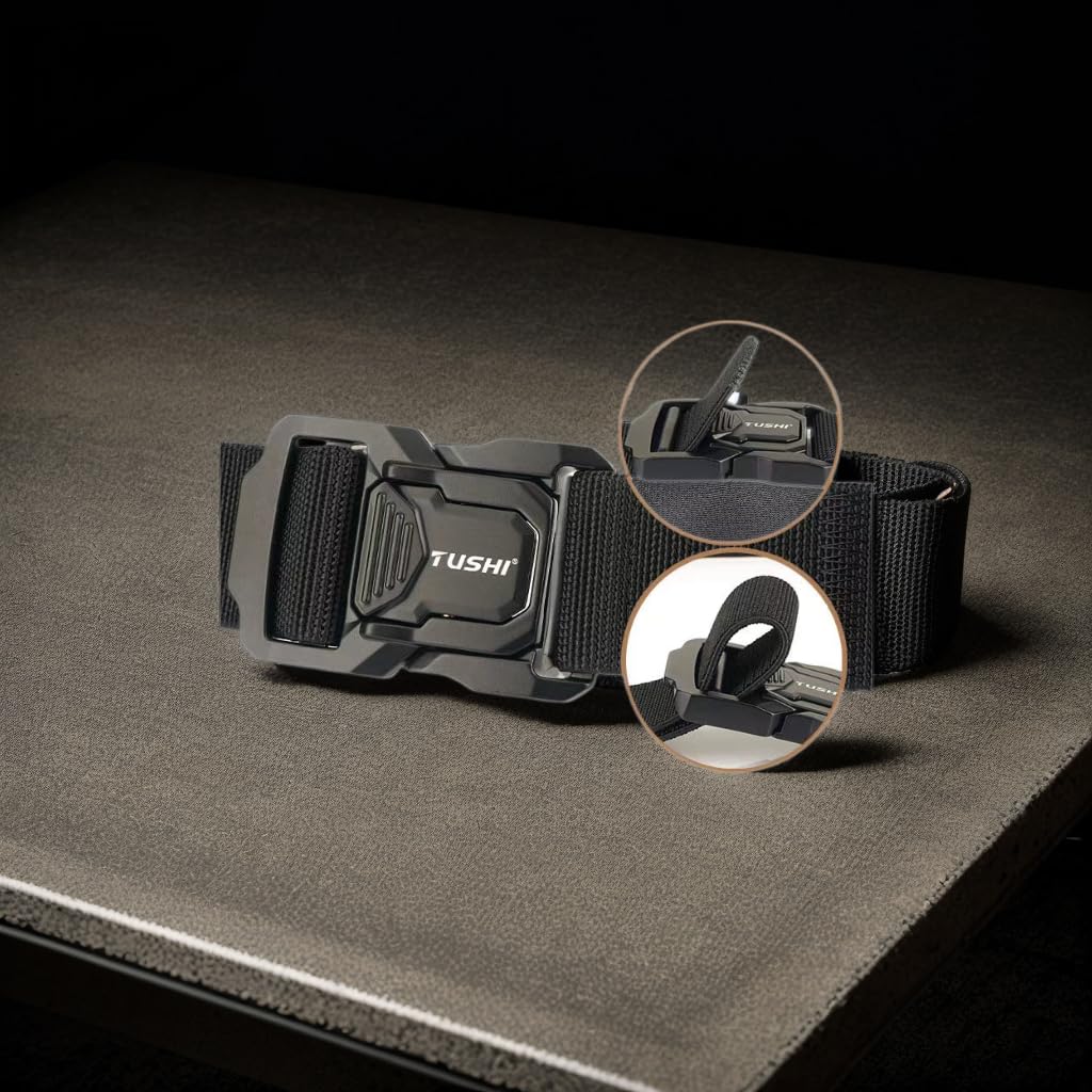 Gclcm,Gun Belt Men - Tactical Police Belt, Elastic Golf & Hiking Belt - Quality Material, Great Fit?Black?