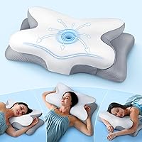 Vista 11 de Cozyplayer Almohada cervical para el cuello verdaderamente refrescante para aliviar el dolor, almohada ergonómica para quienes duermen de lado