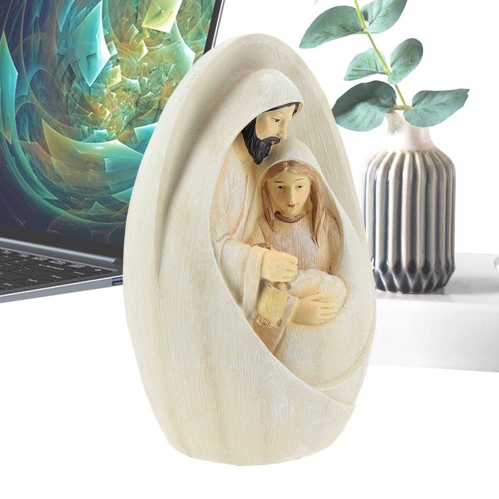 GTFYUDGH 10x6cm Resina Belen Navidad Figuras - Estatua De La Natividad, Figuras Belen Resina, Nacimiento Belen Navidad, Nacimiento Sagrada Familia, Estatua De La Natividad Navidad, Figuras Natividad