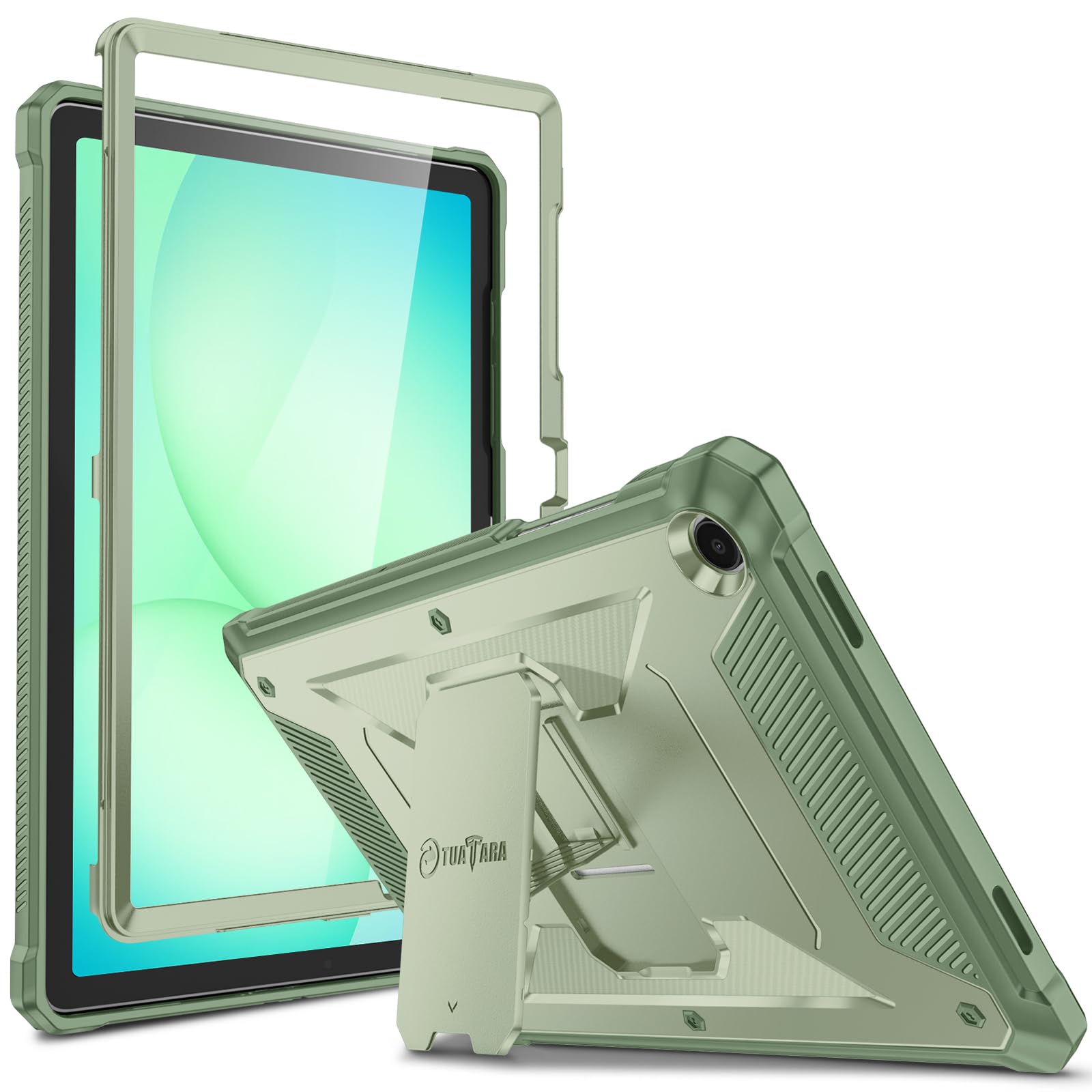 Fintie Shockproof Case for Samsung Galaxy Tab A11+ Plus 11 Inch 2025/ A9+ Plus 2023, Tuatara Rugged Unibody Hybrid Bumper Kickstand Cover Built-in