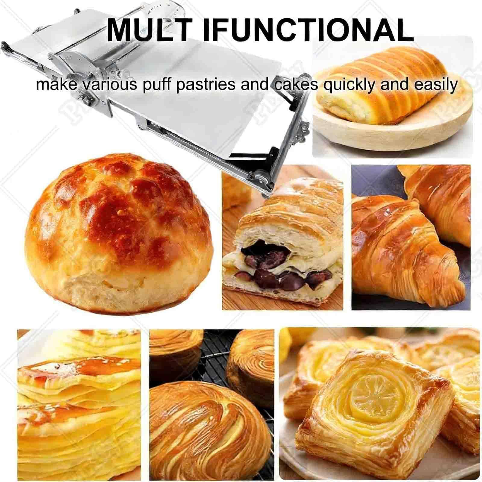 PixCy Sfogliatrice Elettrico Pieghevole in Acciaio Inox,Larghezza di Pressatura 450 mm,Spessore Regolabile 2-30mm,Multiuso per Pizza,Croissant e Pasta Fresca - Compatta e Risparmio Spazio