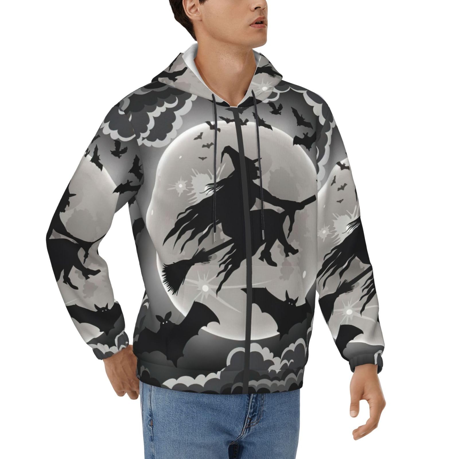 Sweat à capuche sorcière homme pull doux isolant contre le froid d'hiver - 8