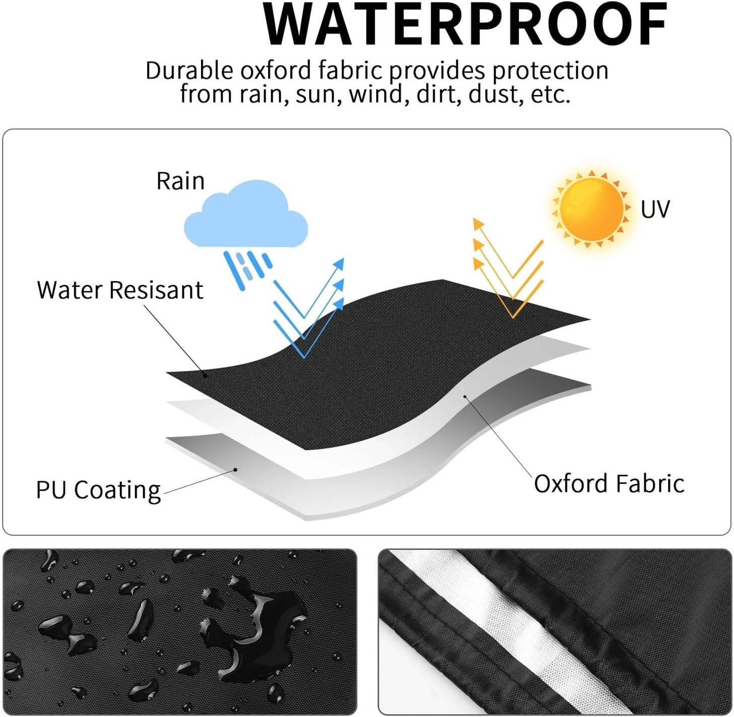 Patio Table Cover Waterproof Patio Heater Covers Umbrella Heater Cover Garden Furniture Protector All-Purpose Dust Cover With Zipper(1 Pcs)