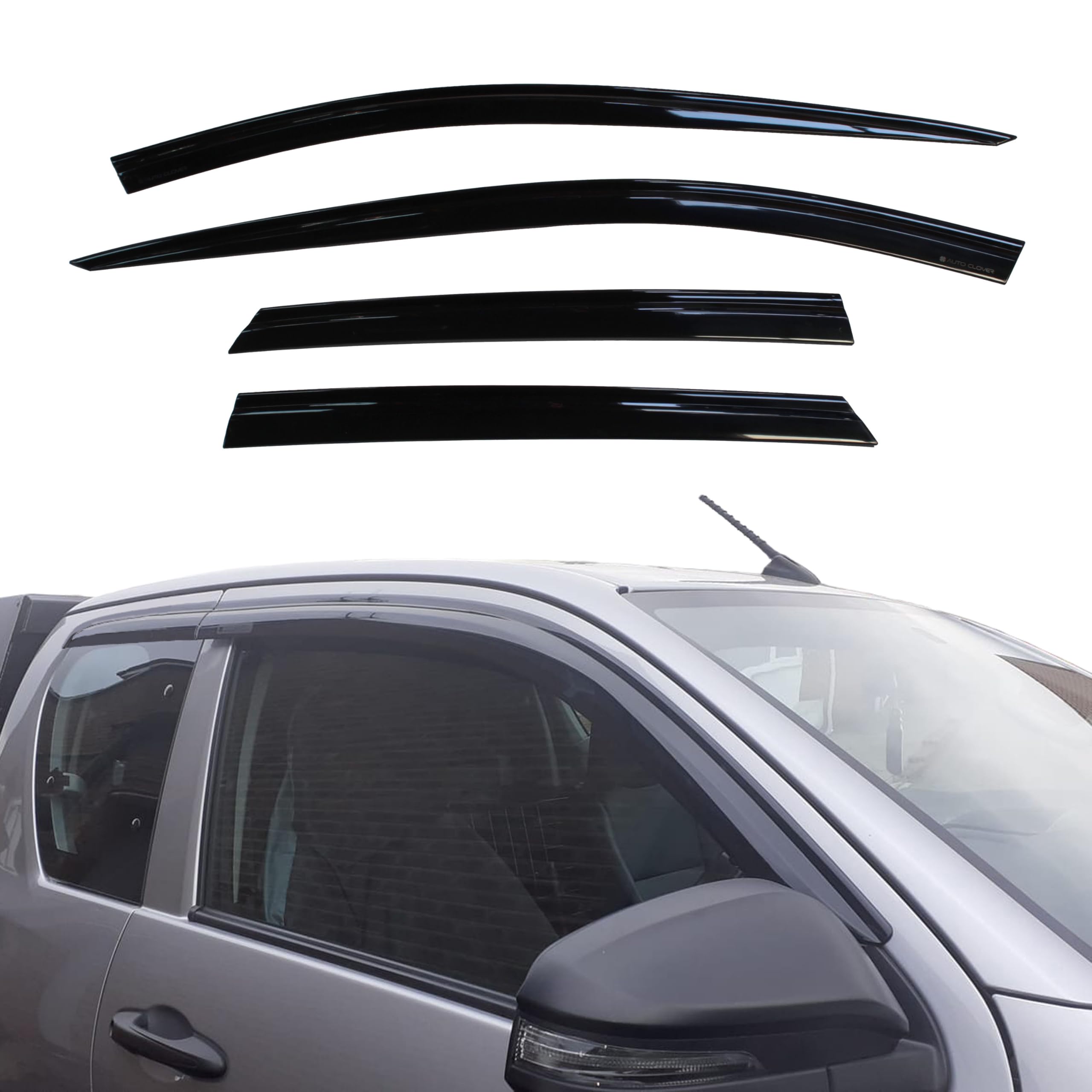 Auto Clover Deflettori d'aria per Toyota Hilux 2016+ Extra/Single Cab (4 pezzi)