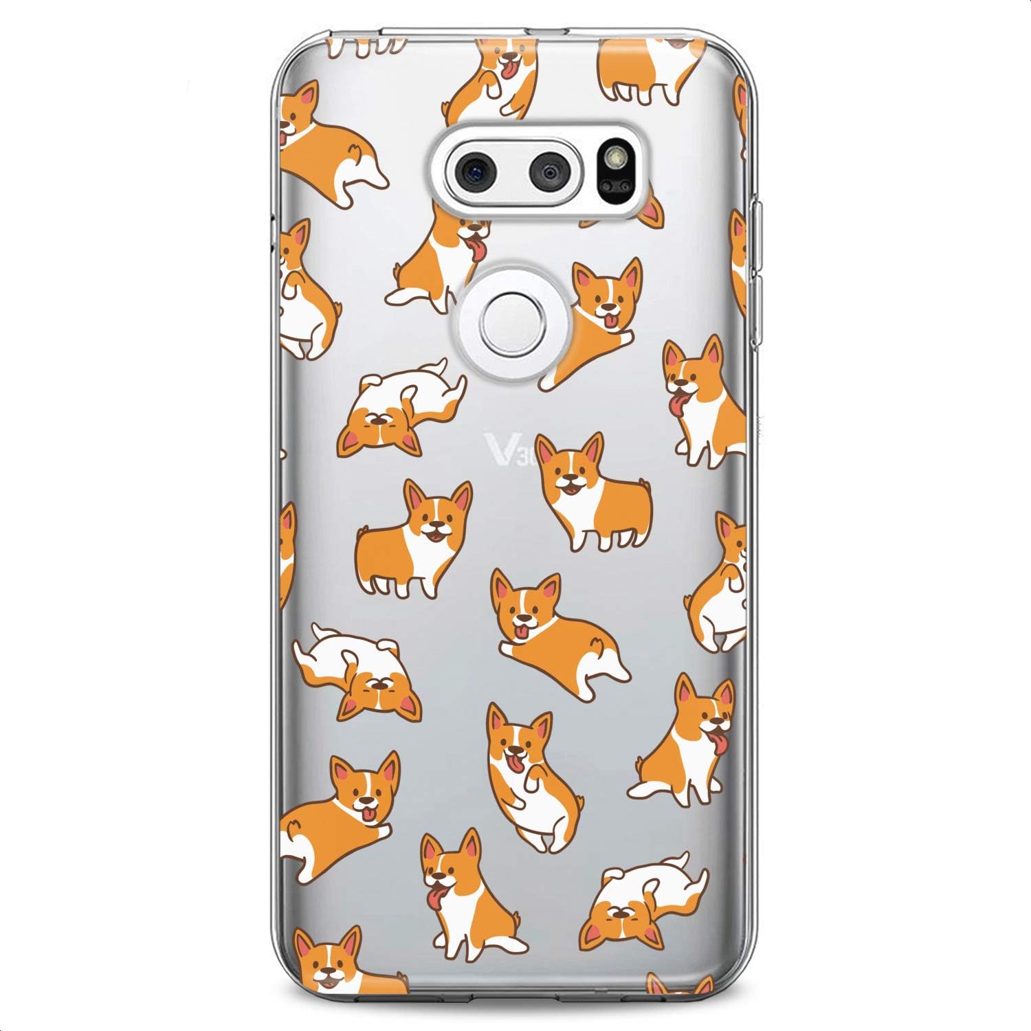 Case Replacement for LG G7 ThinkQ Fit Velvet G6 V60 5G V50 V40 V35 V30 Plus W30 Soft Cute Kawaii Feminine Girls Women Design Print Teen Clear Dogs Flexible Silicone Slim fit Cute Awesome Corgi