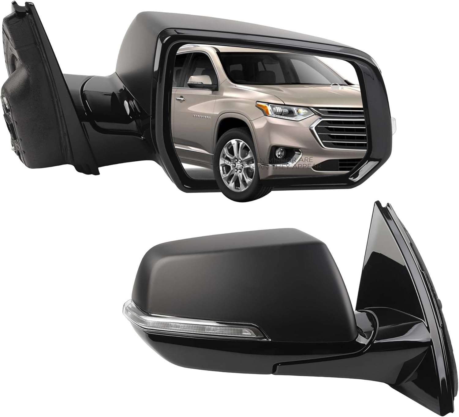 Dasbecan Side Rear View Mirror Compatible with 2018-2019 Chevy/Chevrolet Traverse LT Door Rearview Mirror Power Glass Blind Spot Turn Signal with HD Camera Passenger Right 84498311(12pin)